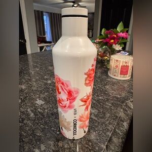 Corkcicle White and Pink Floral Bottle